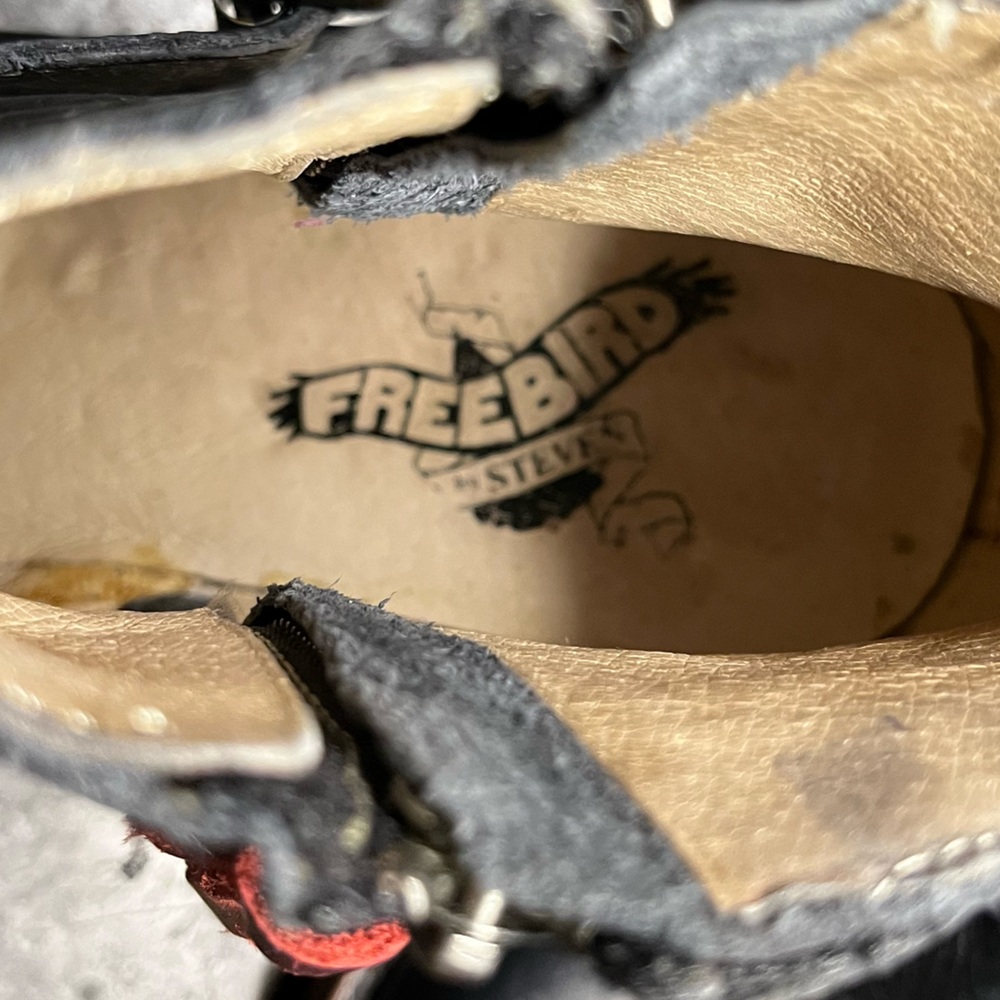 Free Bird Black Booties with Buckles & Red Leather Tassels, 8 - Picture 7 of 11